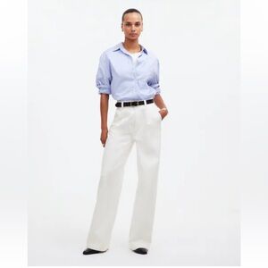 Madewell The Harlow wide leg jean in tile white airy denim
